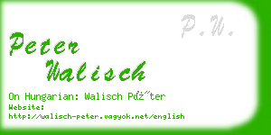 peter walisch business card